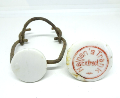 Flaschen Bügelflaschen Verschluss Heinen`s Trank Extract Pforzheim um 1920/40