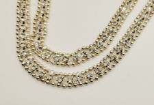 FLAPPER Style Silver Tone Crystal Ladder Flat Long Necklace 40 in Vintage BELT
