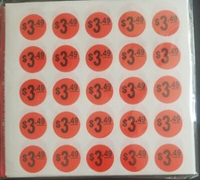 PRICE POINT RETAIL LABELS STICKER OF 500 Labels 1" Round BRIGHT RED  3.49