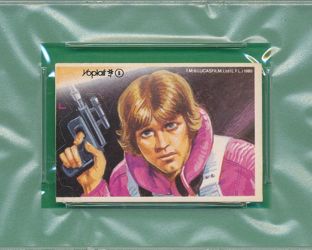 w/BLASTER PSA 2 GOOD LUKE SKYWALKER SPAIN STAR WARS 1980 YOPLAIT STICKER-8 TPHLC