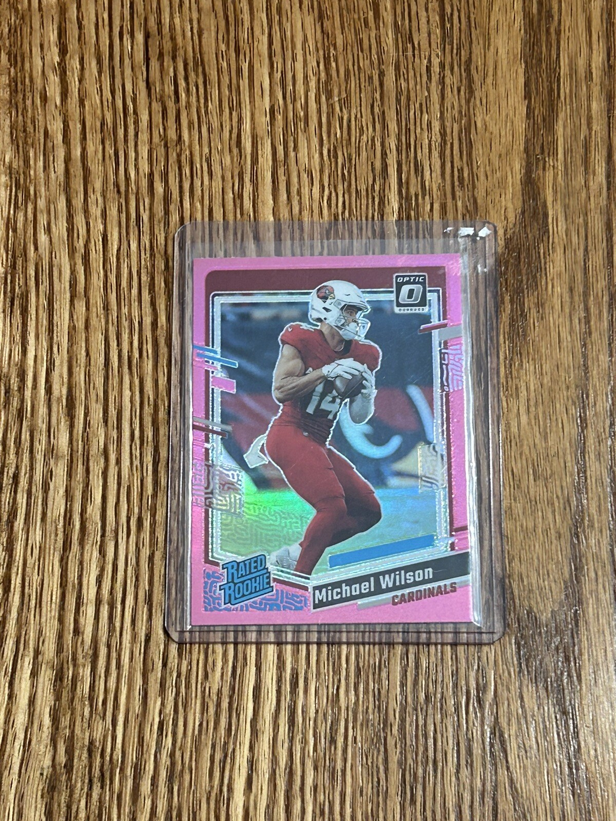 2023 Optic Football Pink Holo Michael Wilson Rated Rookie #204 Cardinals RC