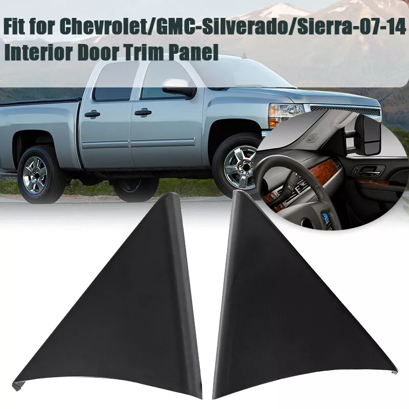 LH RH Side Interior Mirror Trim Triangle Cover Cap For Chevy Silverado GMC 07-14