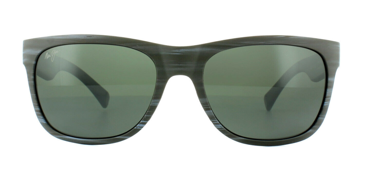 Maui Jim KAHI Polarized Sunglasses 73663W Aquamarine Woodgrain/Gray