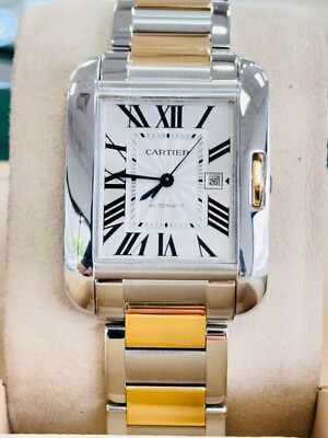 Cartier Tank Anglaise Large W5310007 18K Rose Gold /Steel Silver