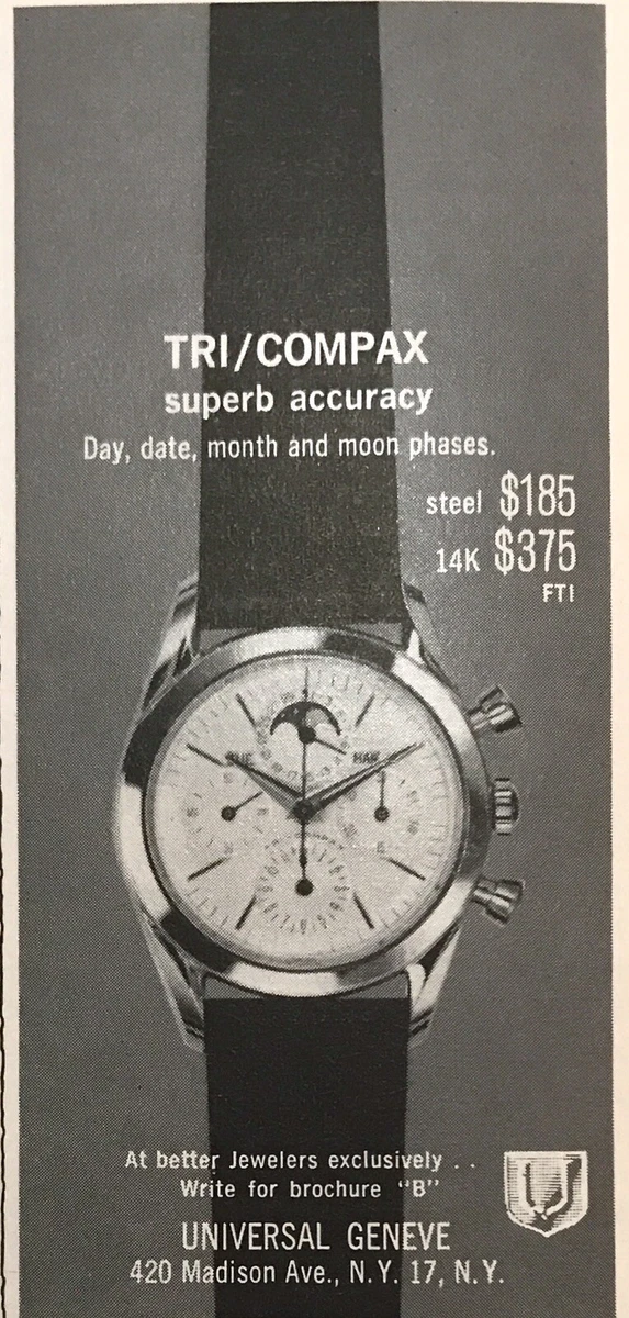 Universal tri compax watch sale
