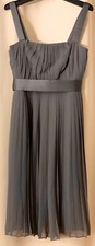 Short Pleated Crinkle Chiffon Dress WHITE BY VERA WANG. Charcoal Size 0.was $179