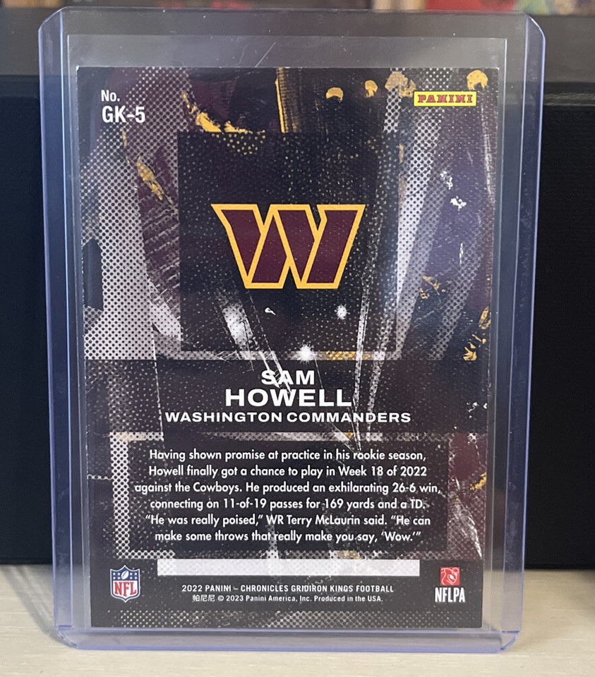 Sam Howell Gridiron Kings Rookie RC 2022 Chronicles Card 5 Washington ...