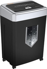 Bonsaii 15-Sheet Cross Cut Paper Shredder Office CD Card Heavy Duty 30-Min Quiet