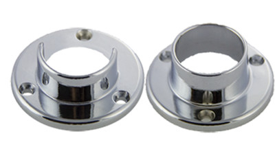 1 Pair, Closet Rod 1-1/4 Round Socket, Open End & Closed, Chrome Plated W/Screws