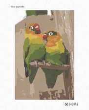Two Parrots Needlepoint Kit or Canvas