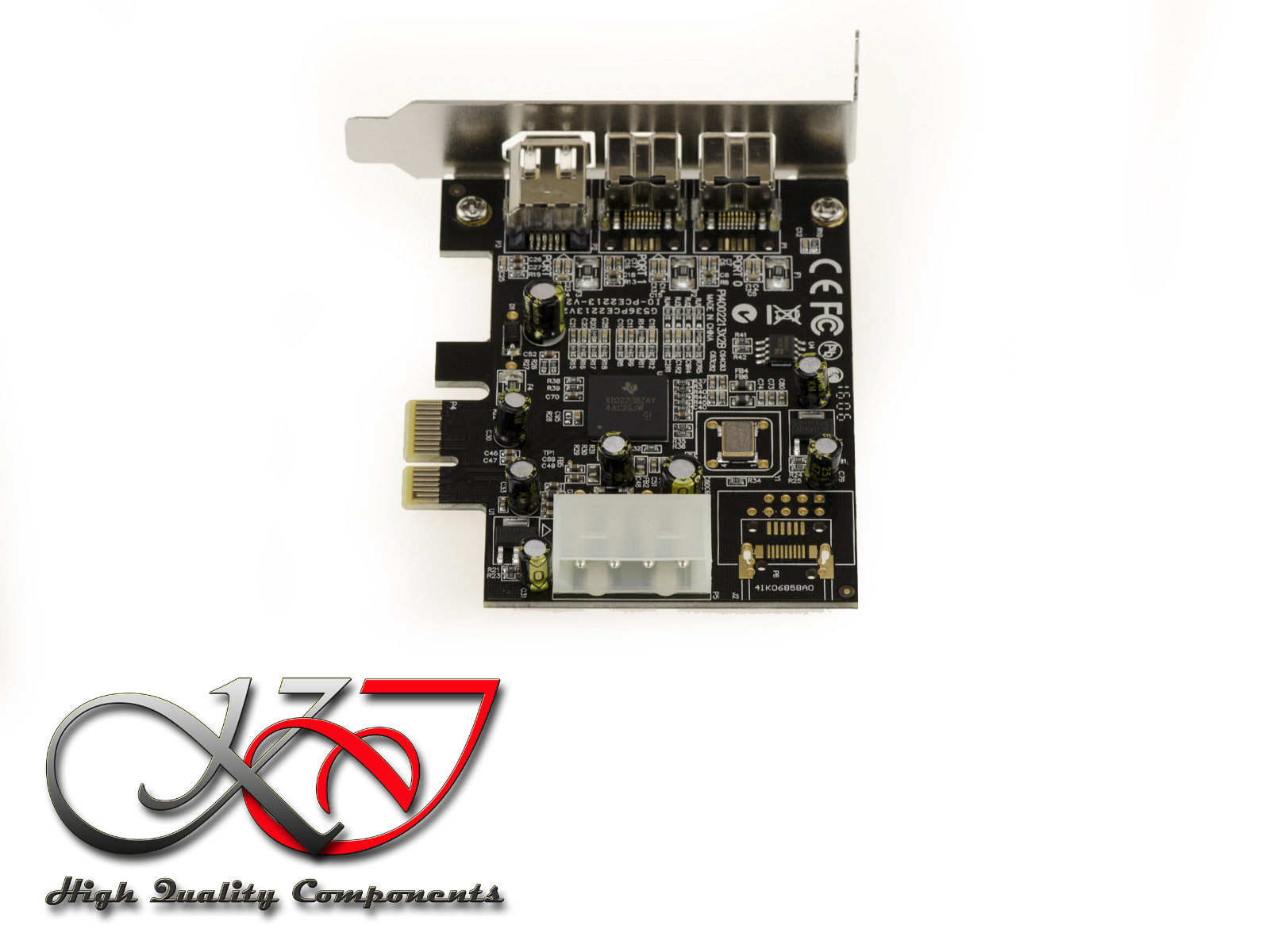 Carte PCIE FIREWIRE 400 et 800 IEEE1394 A+B PUCE TEXAS INSTRUMENTS LOW PROFILE 3045151095007