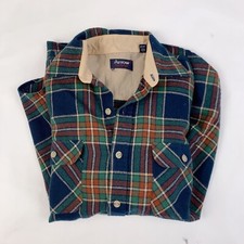 Vintage Arrow Sportswear Plaid Button Up Acrylic Flannel Shirt Size Medium