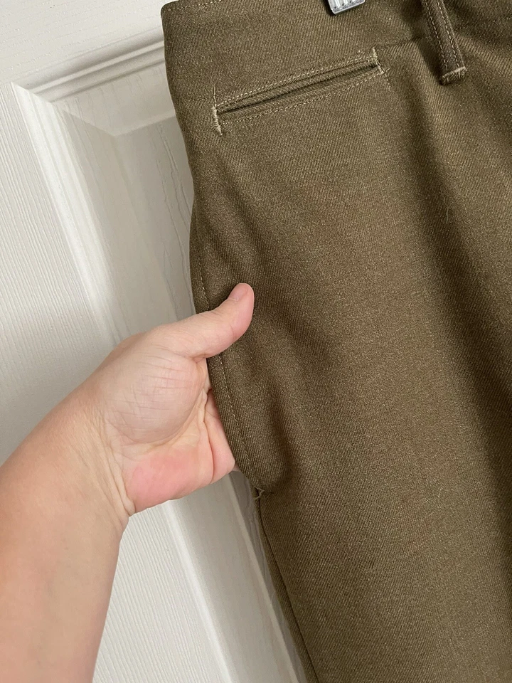 Pantalón Hércules Vintage Años 40 Tela Marrón Hombre’s 36x35 EE. UU. Foto 2 de 4