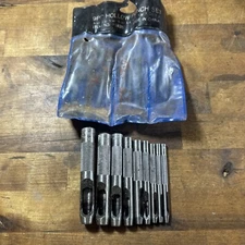 Vintage Pittsburgh 9 Piece Hollow Punch Set  3/32” - 1/2”  No. P3838