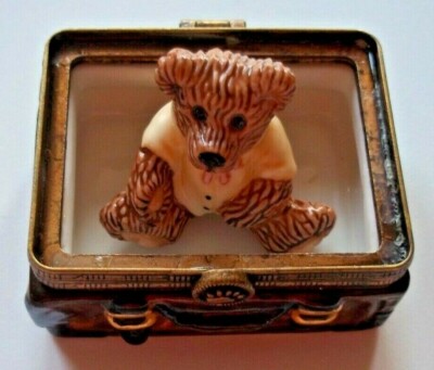 BEARWARE POTTERY Trunk Trinket Box Bottom and Boy Bear Figure IE/2329