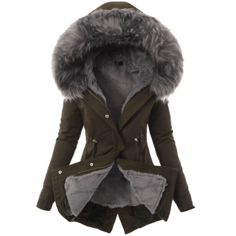 Women's Thick Warm Fur Hooded Long Coat Winter Jacket Parka Outwear Puffer Coat