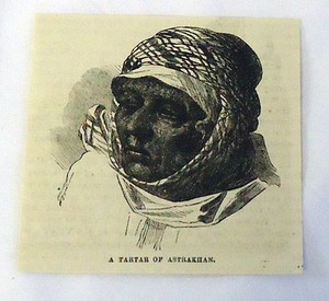small 1882 magazine engraving ~ TARTAR OF ASTRAKHAN Russia