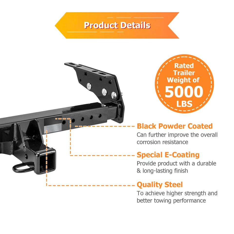 Enganche de remolque clase 3, receptor de 2 pulgadas para Express 1500 1996-2014 y Savana 1500 Foto 4 de 4