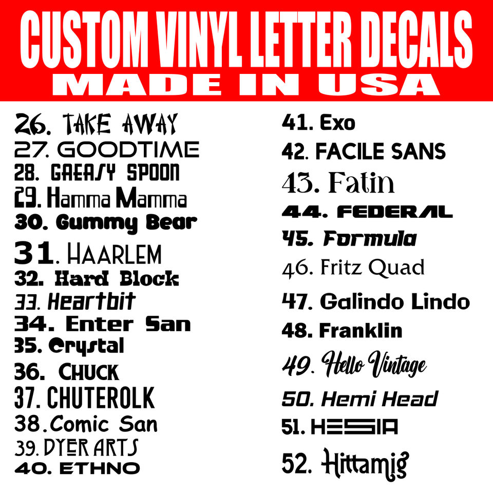 Custom Personalized Vinyl Decal Sticker Lettering Name Car Window ...