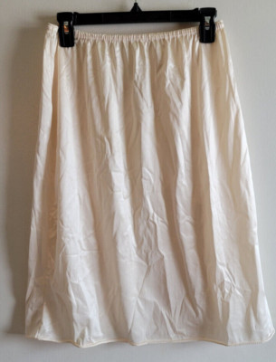 Vintage Diane Von Furstenberg Half Slip Skirt Medium Ivory Off White Lace Slit