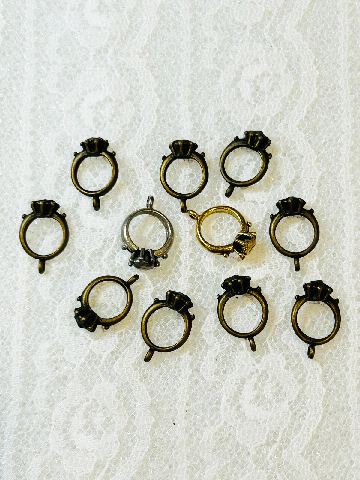 Lot of 11 Unique Engagement Ring Charms for Personalization-image
