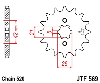 Chain and Sprockets Yamaha 125 Breeze YFA1  W,B,D,E,F,G,H,J,K,L,M,N,P,R,S '89-04 - image 4 of 4