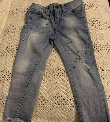 Vigoss Jeans Sz Toddlers 4T Denim Distressed Bling Slim