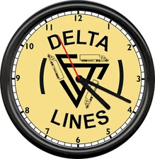 Delta Lines Trucking Truck Driver Long Haul Retro Vintage Style Sign Wall Clock