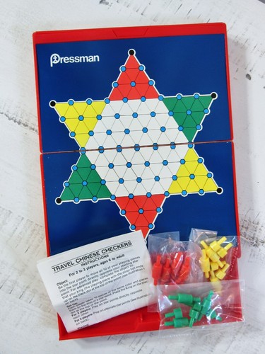 Vintage 1980 Pressman Magnetic Travel Chinese Checkers, Chess & Cribbage Case - Picture 8 of 8