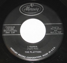 Platters 7" 45 HEAR DOO WOP I Wanna ERROR PRESSING MERCURY My Dream R B SOUL