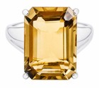 GENUINE 8.70 Cts YELLOW TOPAZ RING SOLID 10K WHITE GOLD - Free Appraisal - NWT — photo 1