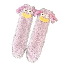 Crazy Funny Fuzzy Silly Socks for Kids Women,Girls Fluffy Pruple 1 Pair 