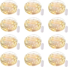 Brightown 12 Pack LED Fairy Lights Battery Operated 12 Pack, Warm White 