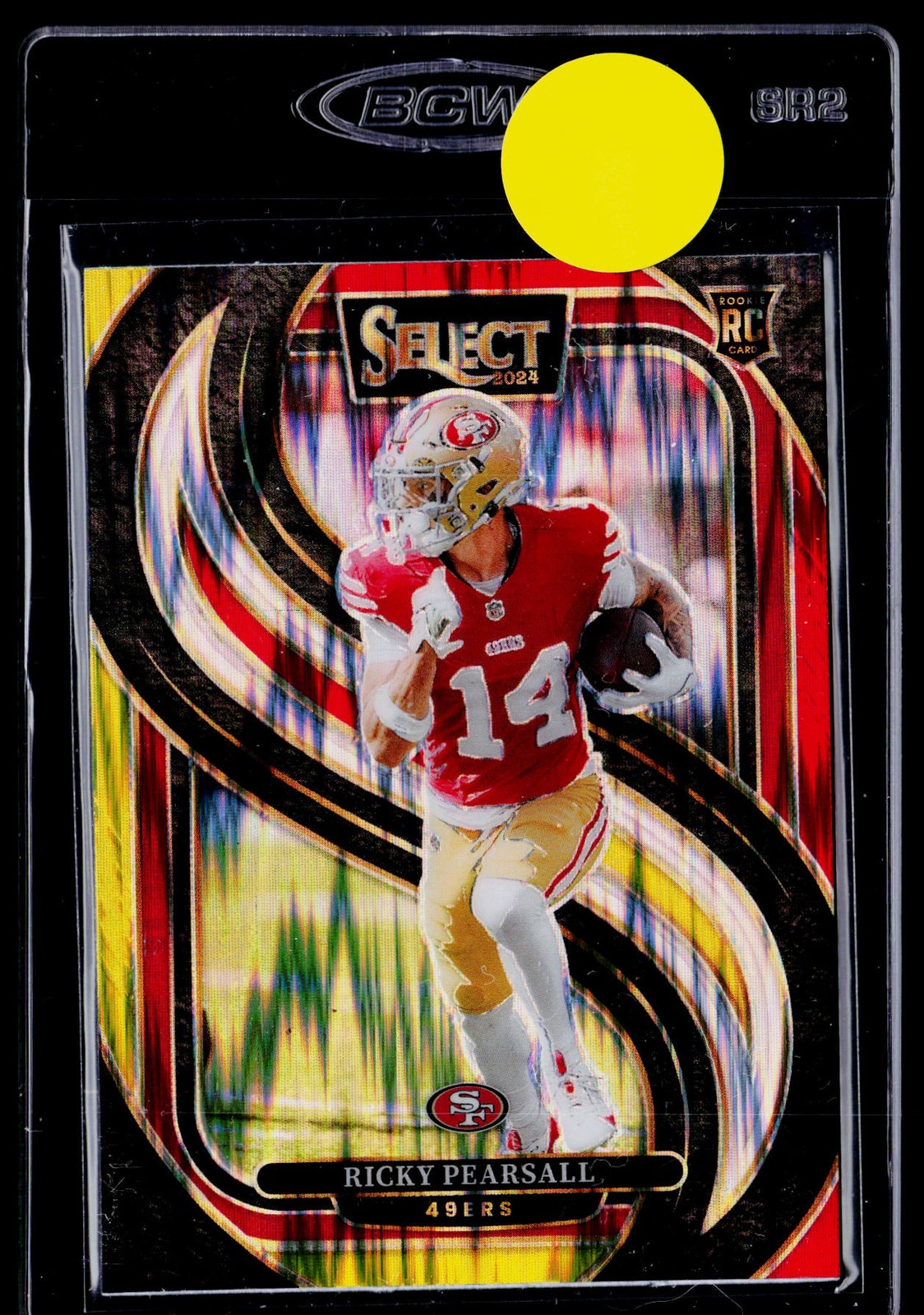2024 Panini Select #173 Ricky Pearsall Red & Yellow Prizm Shock