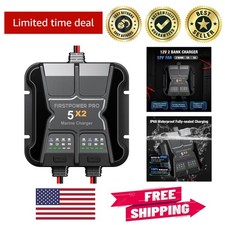 Waterproof 2 Bank Marine Battery Charger 10a - 12v Dual Charging Solution