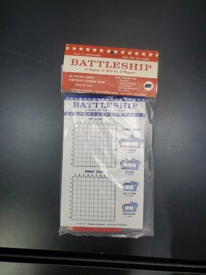 Vintage - NIP - BATTLESHIP Paper Travel Game With Pencil 1962