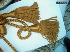 Drapery Ropes w/ 6" Tassels Elegant Twist Cord Tiebacks 43" Pair Antique Gold — photo 2