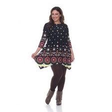 White Mark Universal PS1326-03-2XL Plus Lucy Top  Tunic Black  Red - 2XL