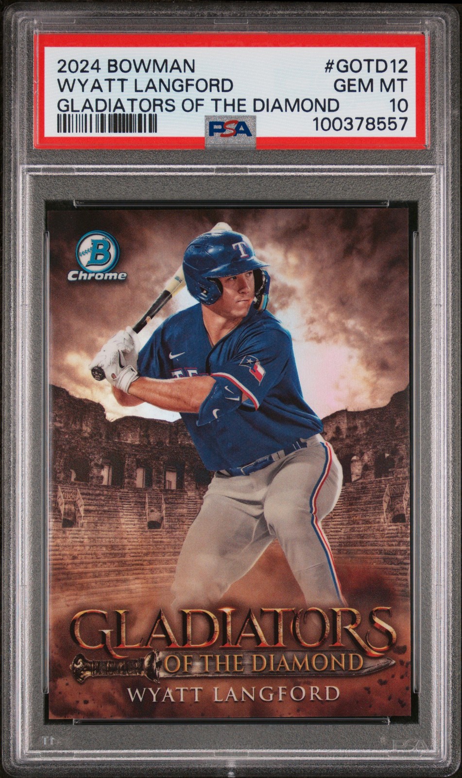 2024 Bowman Gladiators Of The Diamond Wyatt Langford #GOTD12 PSA 10
