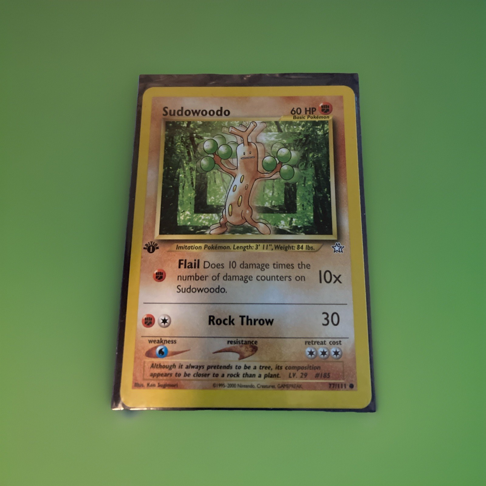 💥 Sudowoodo 77/111 1st Edition Rare Neo Genesis 2000 WOTC Pokemon Vintage Card