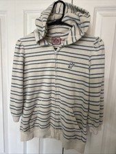JUICY COUTURE TERRY CLOTH ZIP UP HOODIE SIZE LARGE BLUE/WHITE SCOTTIE DOG