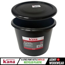 5 Litres Plastic Paint Kettle With Lid Painters Bucket Can Decorating Pot Kana