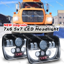 For Ford F650 F750 F250 L9000 100w 2x 5x7 7x6 Square Led Headlights Hi-lo Drl