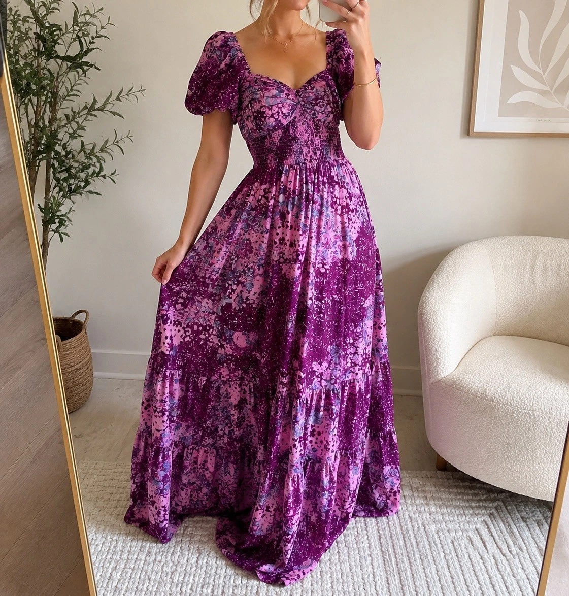 purple dress free people Free People Boho Beach Summer Bandeau Maxi Dress Size M Purple NEW