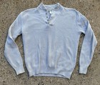 Vintage LL Bean Sweater Mens Large Long White Knit Shawl Button Collar USA 80s