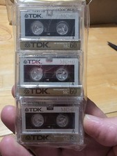 TDK MC-60 Microcassette Tapes 3 Pack New Sealed Dictation Voice Recorder  L-7