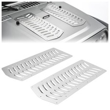 Universal Aluminum Hood Louver Vent Panel Set Diy Hood Cooling Kit Silvery