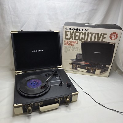 Crosley Executive Aktentasche Stil 3 Geschwindigkeiten USB Plattenspieler Lautsprecher Plattenspieler