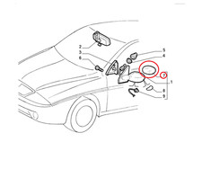 Retroviseur gauche (ou coque) Lancia Y