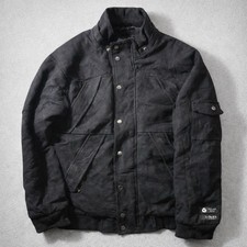 For Him London Jacket Medium Black Woolmark Blend Button Coat Casual Smart